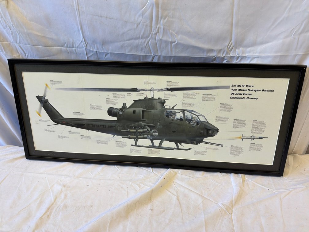 Framed AH-1F Cobra & AH-64A Apache Prints