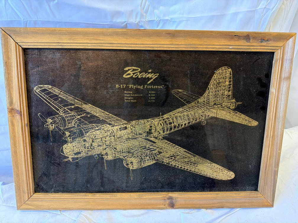 Framed Boeing B-17 Flying Fortress Schematic Art