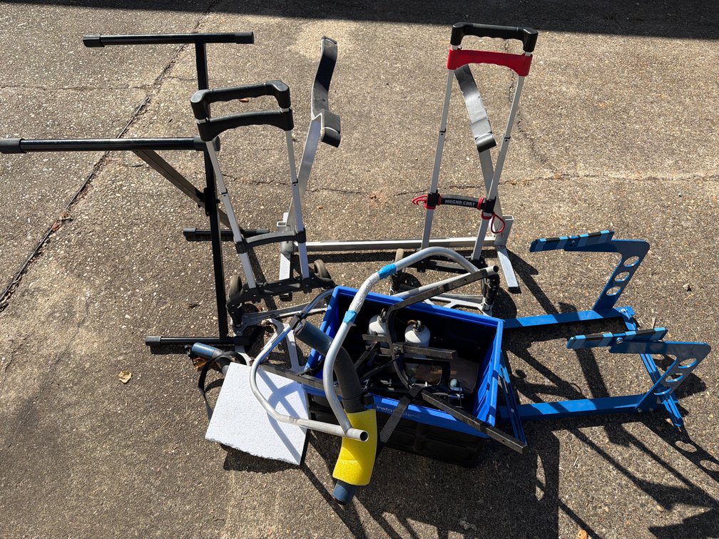 Assorted RC Field Stands, Folding Dollies & Support Equipment