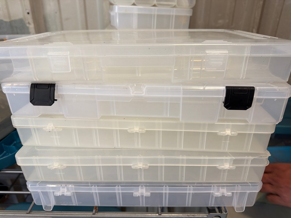 Bulk Lot of Clear Plastic Compartmented Utility & Tackle Boxes