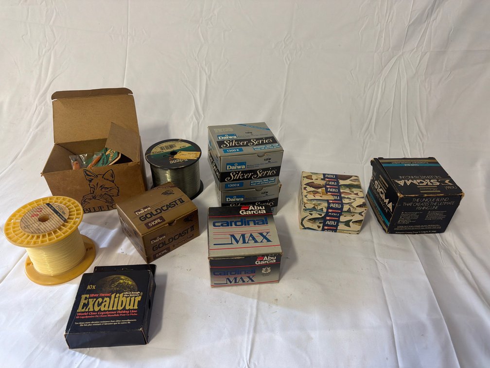 Collection of Vintage Boxed Fishing Reels & Bulk Line Spools