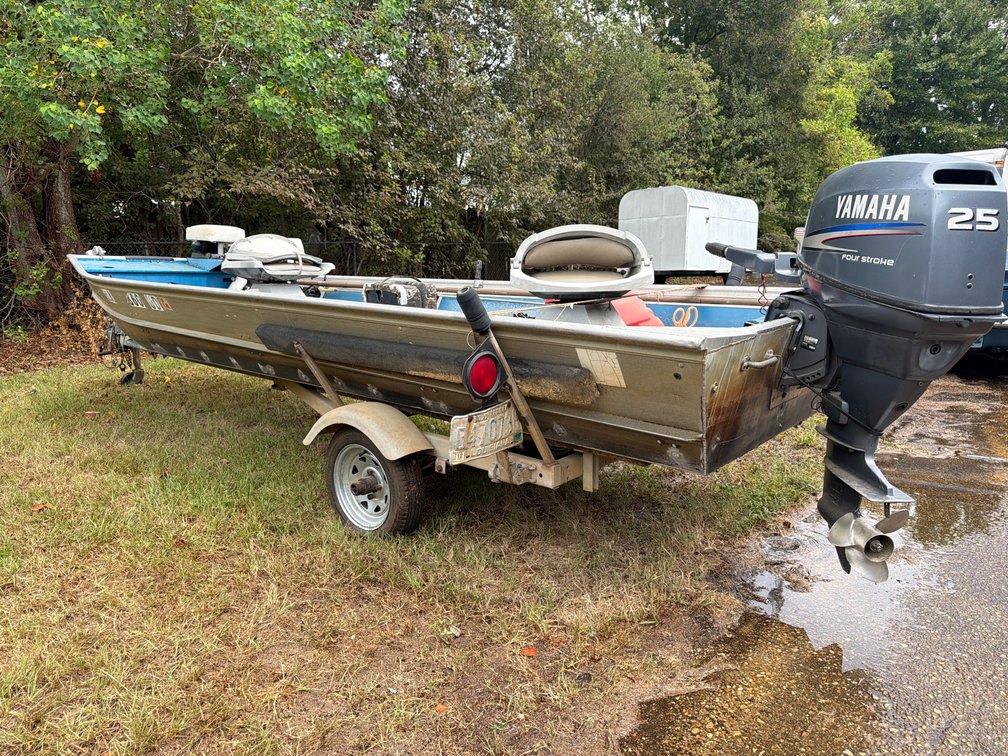 Aluminum Fishing Boat, Outboard, & Trailer
