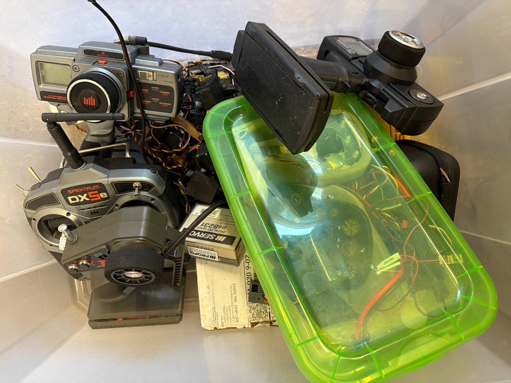 RC Transmitters, Tools & Engine Hardware Storage Lot