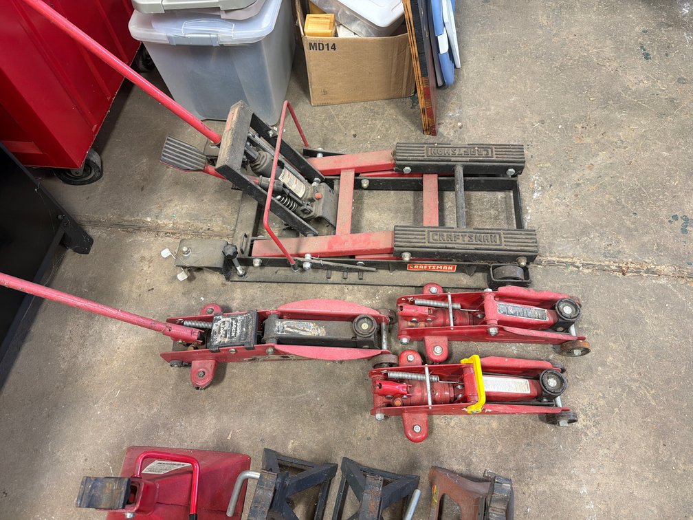 Hydraulic Floor Jacks, Motorcycle Lift, and Jack Stands
