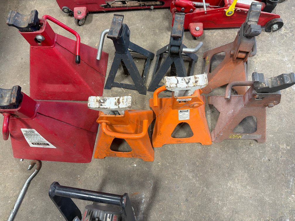 Automotive Jack Stands, Electric Winch, and Floor Jacks