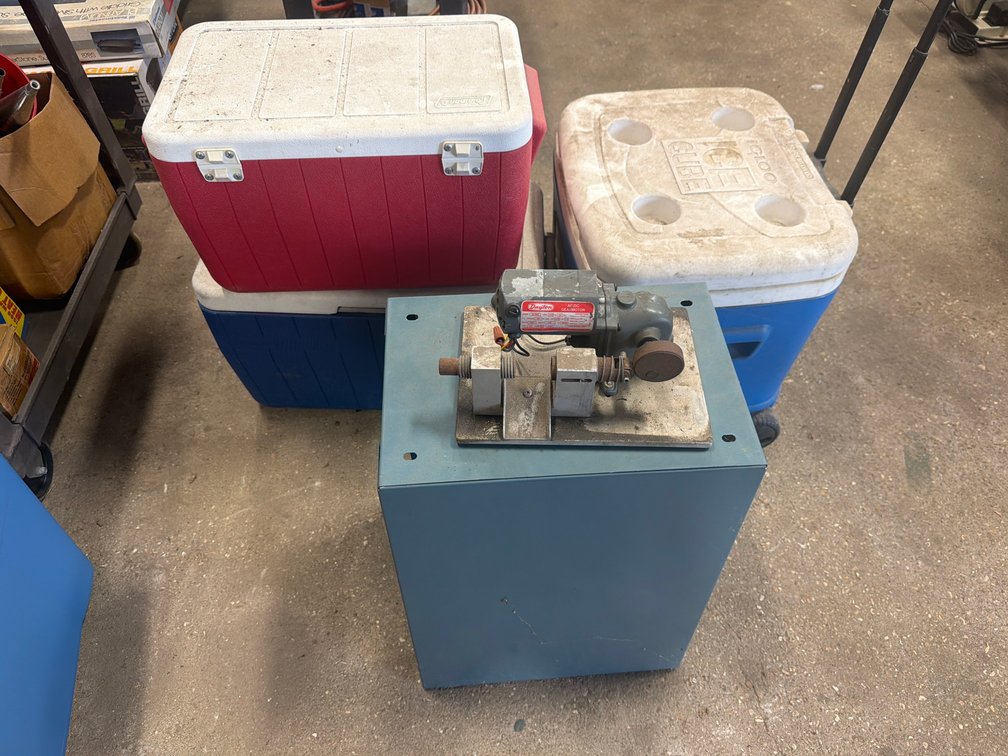 Gearmotor Assembly on Metal Cabinet and Coolers