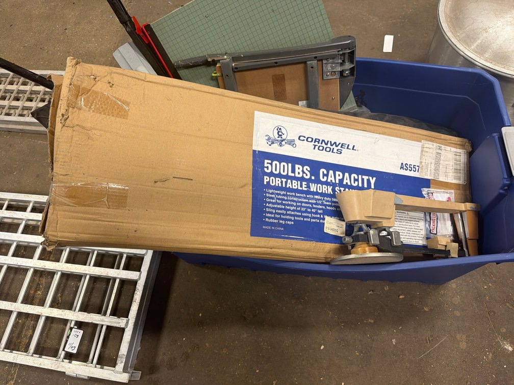 Portable Work Stand, LED String Lights, Paper Cutter, and More with Storage Tote