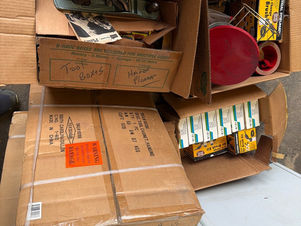 Hand Plane, Airbrush Kits, Hanging Tool Cabinets, and More
