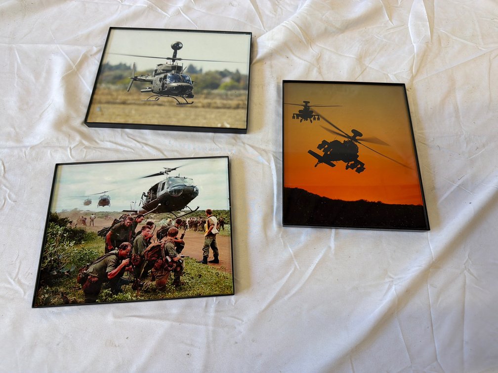 Framed Military Helicopter Prints Lot