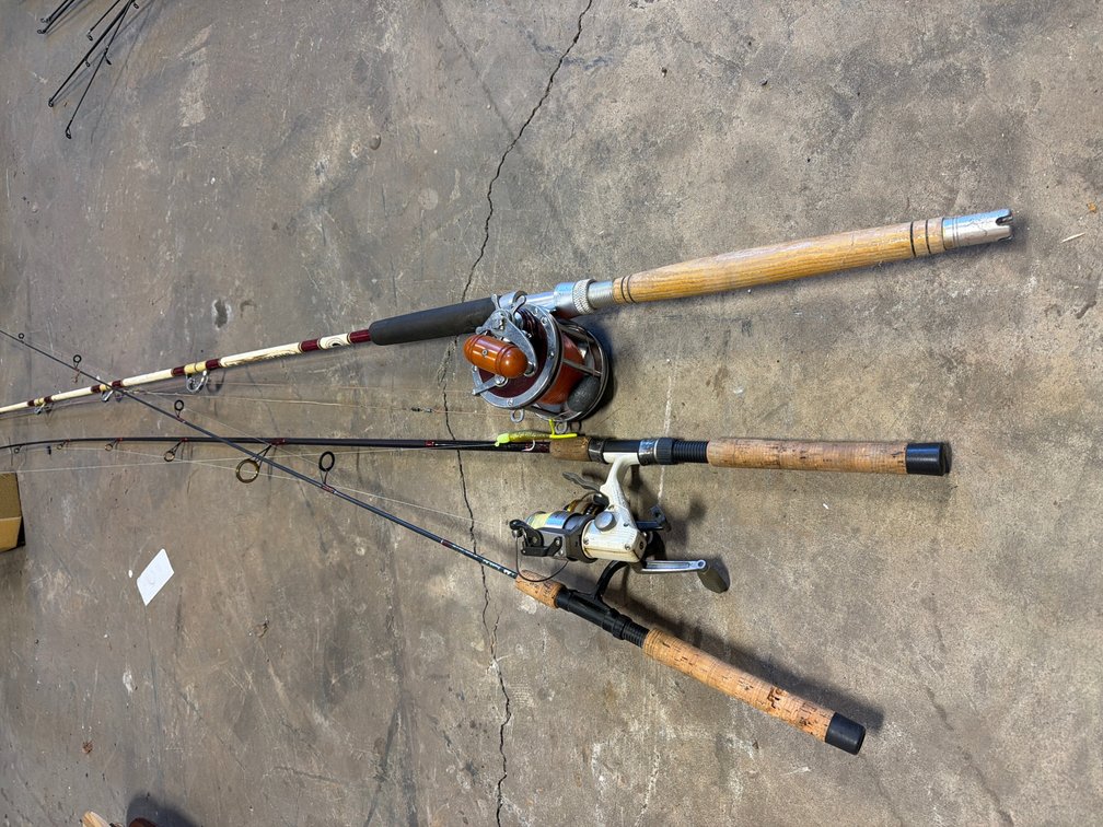 Assorted Fishing Rods, Spinning Reels & Conventional Deep-Sea Reel