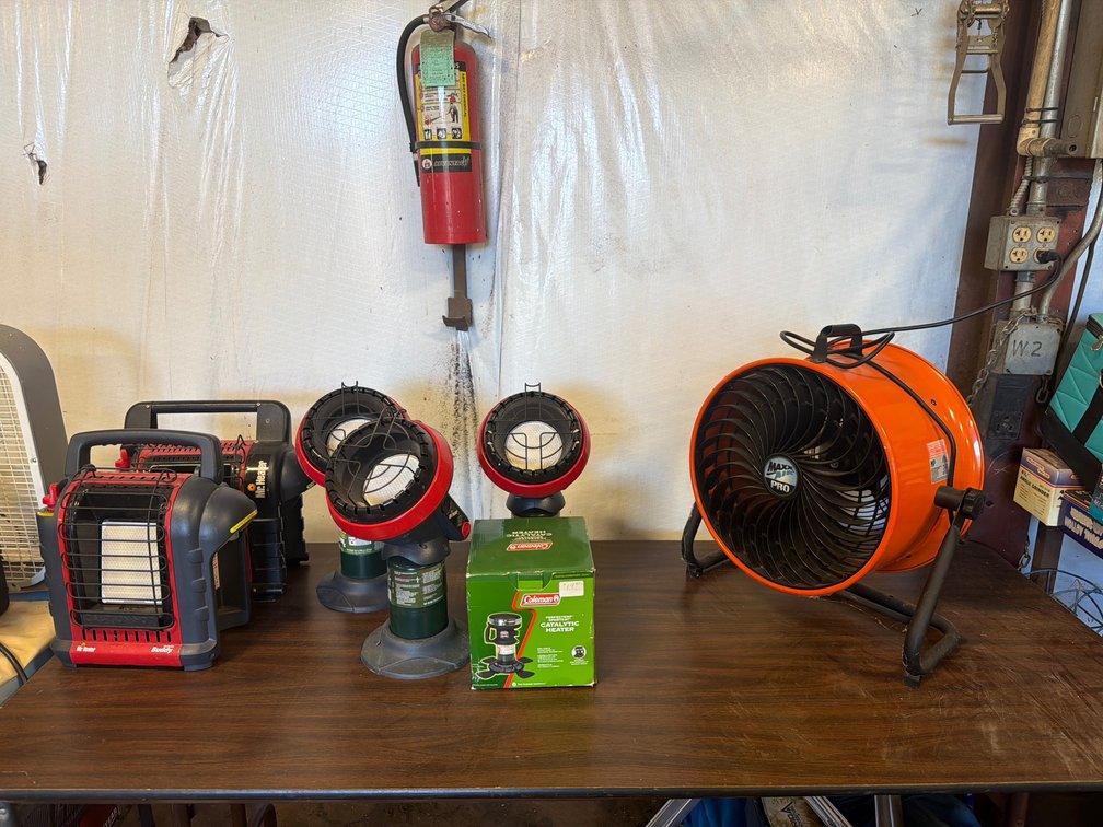 Portable Propane Heaters and Utility Fan