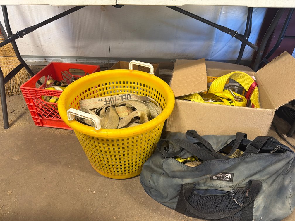 Tie-Down Straps, Drywall Mud Pan, Hand Tools, and More