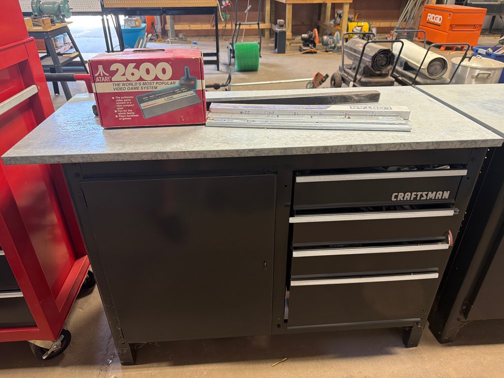Metal Workbench Cabinet with Contents