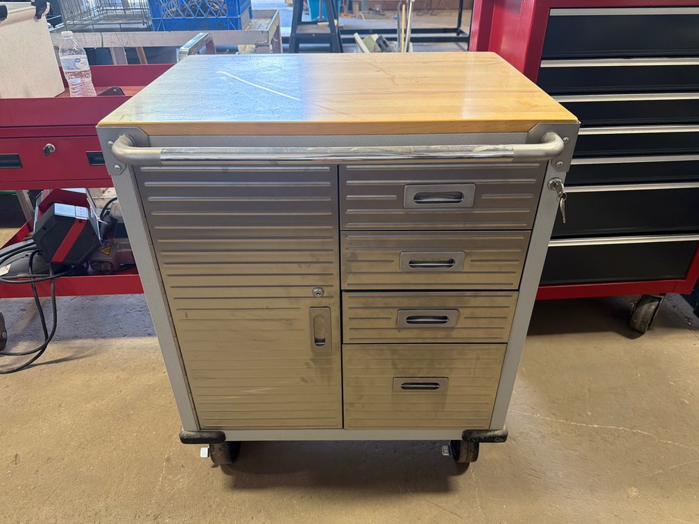 Rolling Tool Cabinet with Tools and Hardware