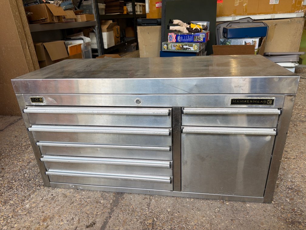 Empty Stainless Steel Workbench Tool Cabinet