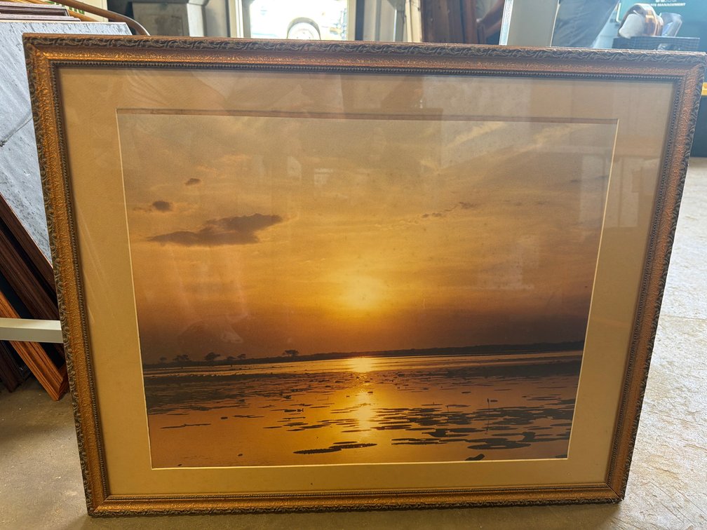 Framed Sunset Landscape Photograph
