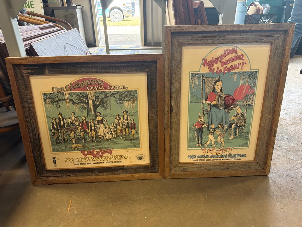 Pair of Framed Floyd Sonnier Cajun Music Festival Art Prints