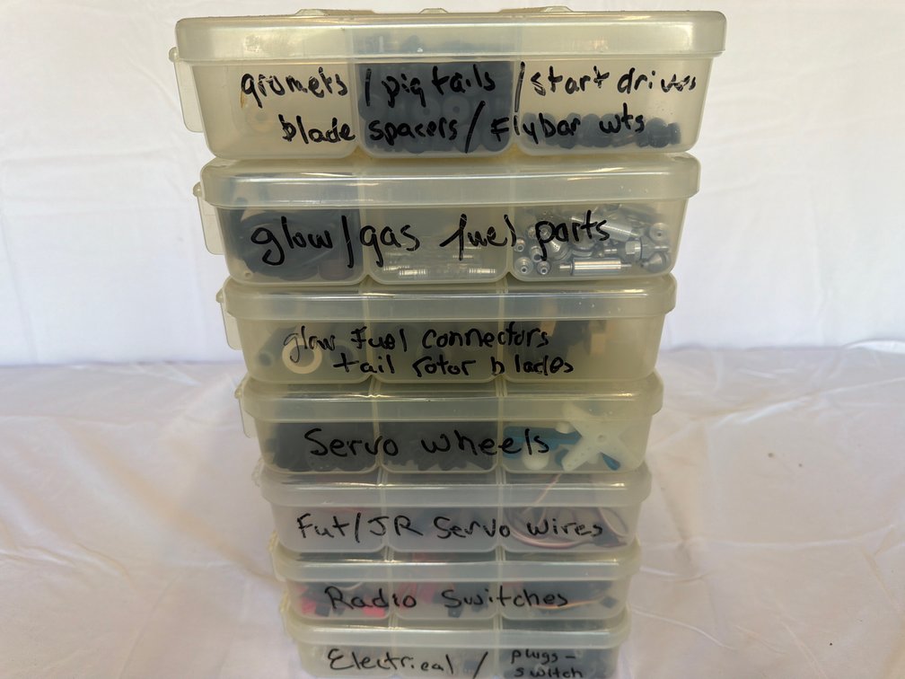 Set of (7) Clear Organizers & RC Electronics