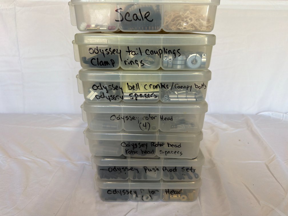 7-Piece Clear Organizers & Helicopter Hardware
