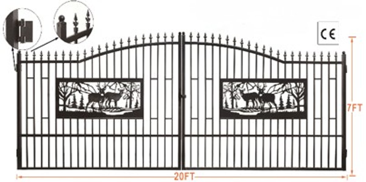 7FT(H)x 20FT(L) K0720
Metal Farm Driveway  Gate

