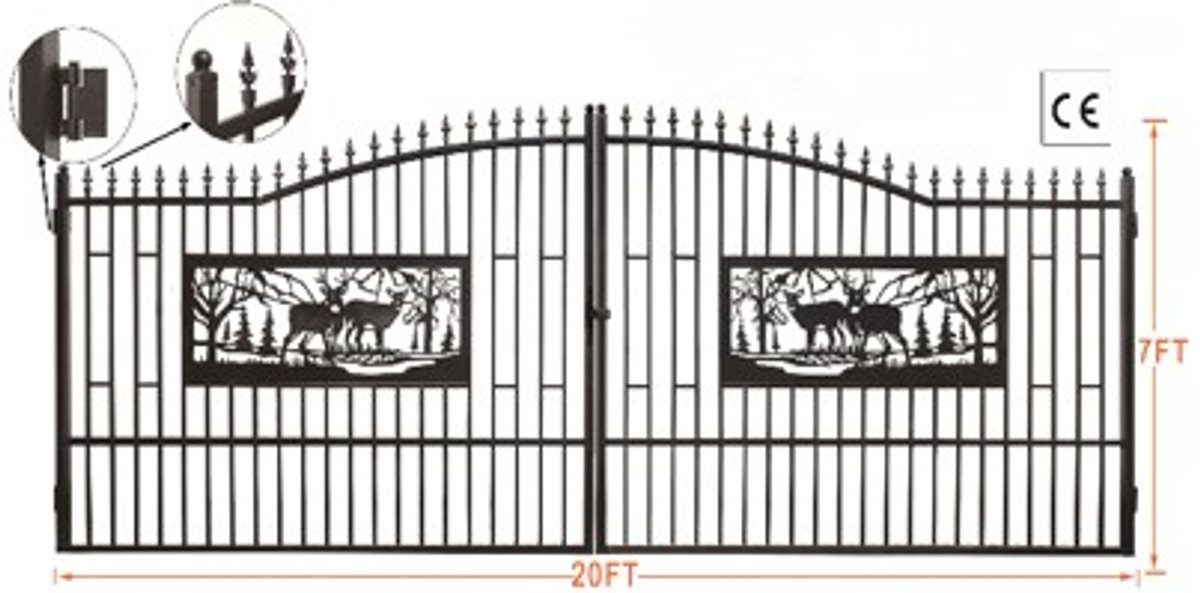 7FT(H)x 20FT(L) K0720
Metal Farm Driveway  Gate

