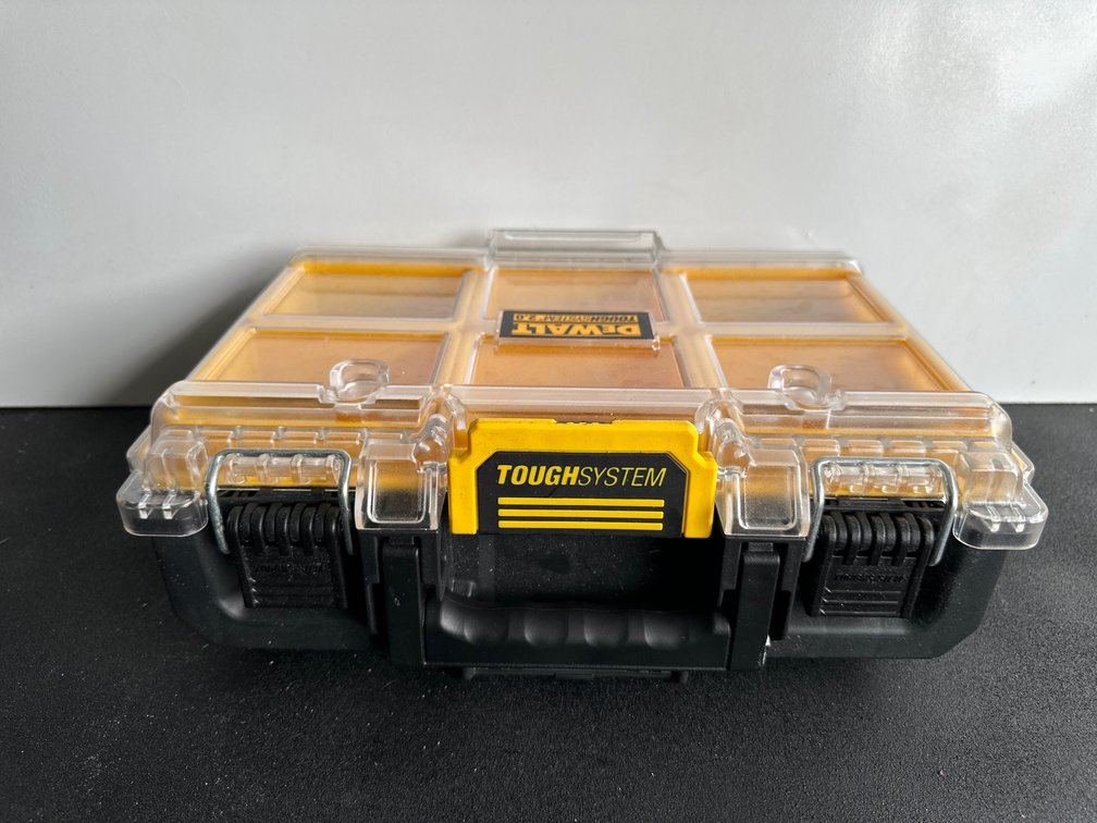 Dewalt Storage Case with Clear Lid and Six Compartment Bins 