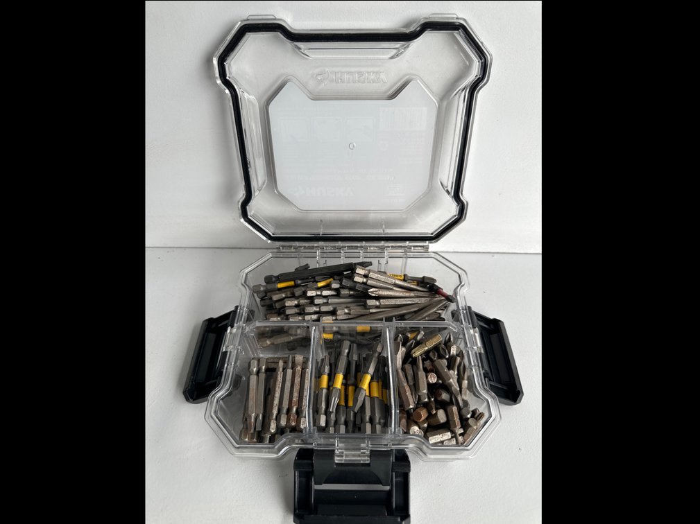 Huskey 6" Compartment Bin with Contents 