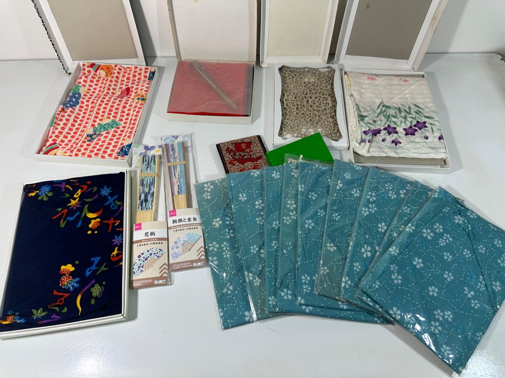 Mixed Lot of Asian Style Scarves and Fans 