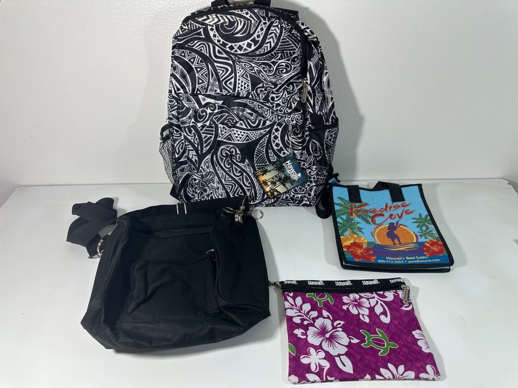 Island Style Bags/Backpack and Black Travel Bag 