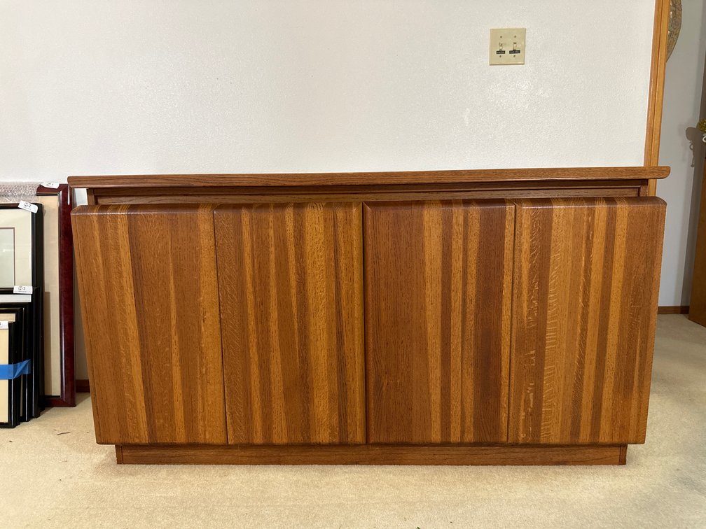 59" Long Wood Double Door and Two Drawer Sideboard Cabinet 