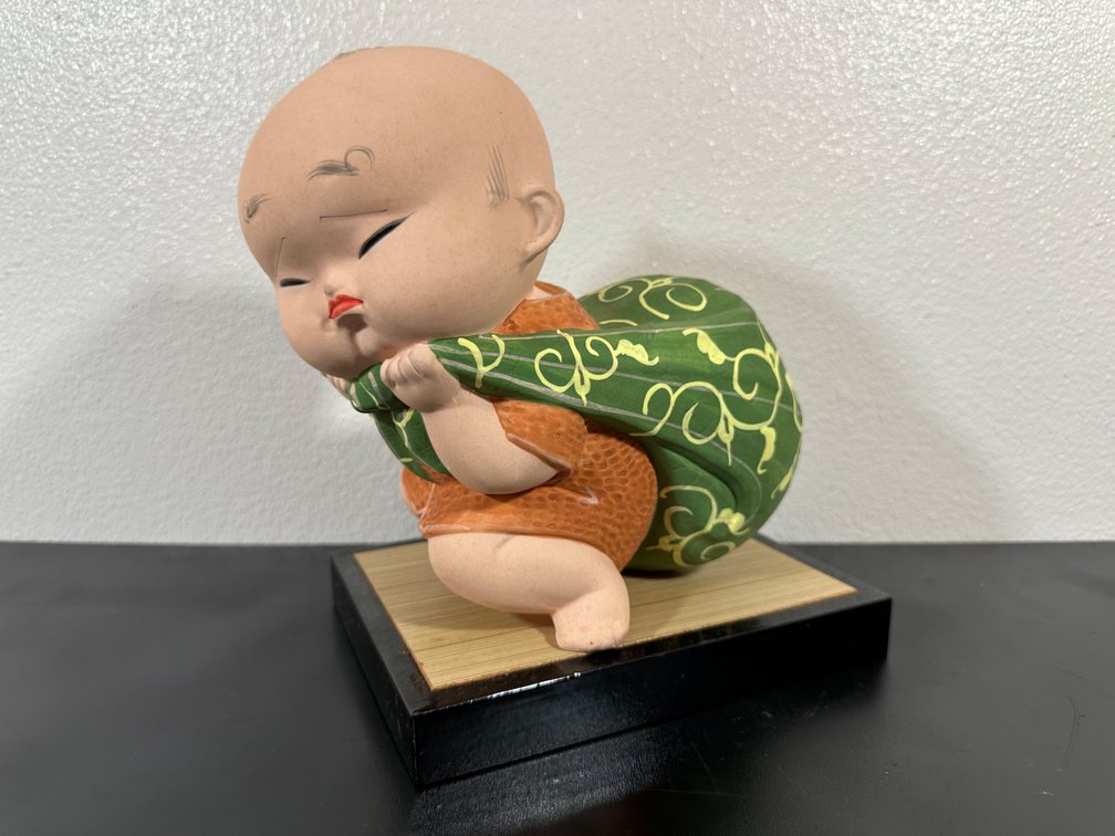 Vintage Made in Japan Baby with Pack Figurine