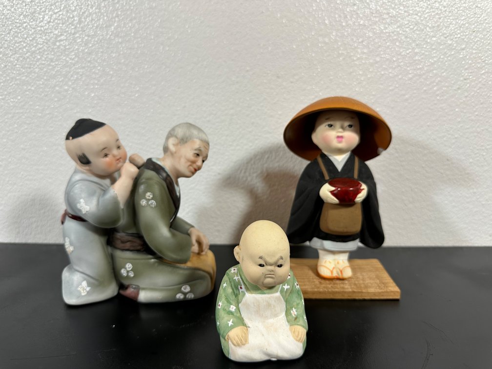 Three Mixed Japanese Figurines