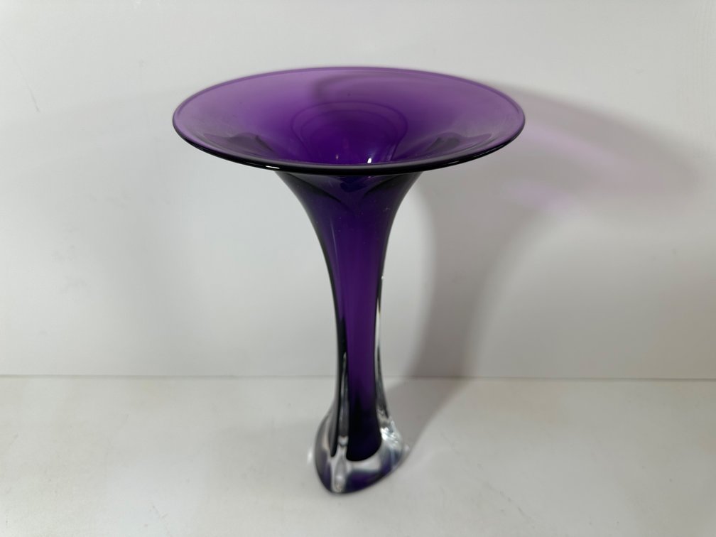 Artist Signed Purple Glass Vase
