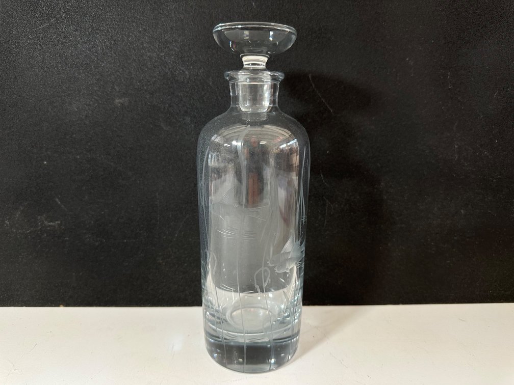 Etched Under Water Design Glass Decanter 