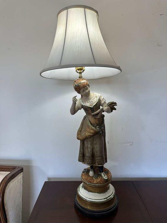 Vintage Marbro Lamp Company Violine Singer Figure Table Lamp 
