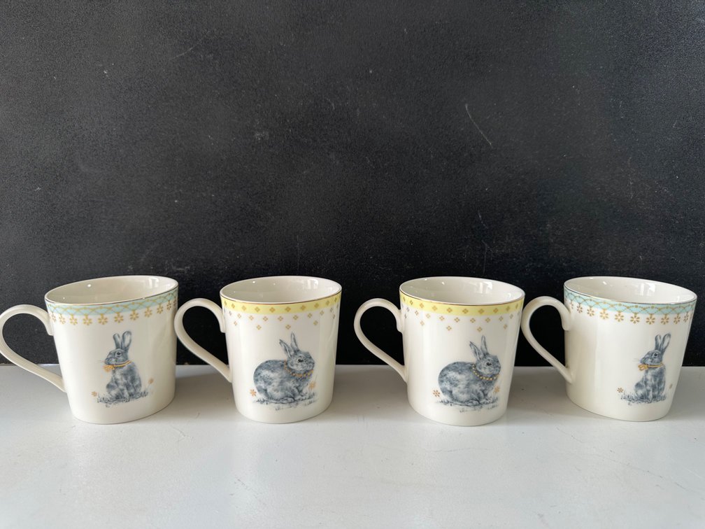 (X's 4) Spode Meadow Lane Bunny Mugs