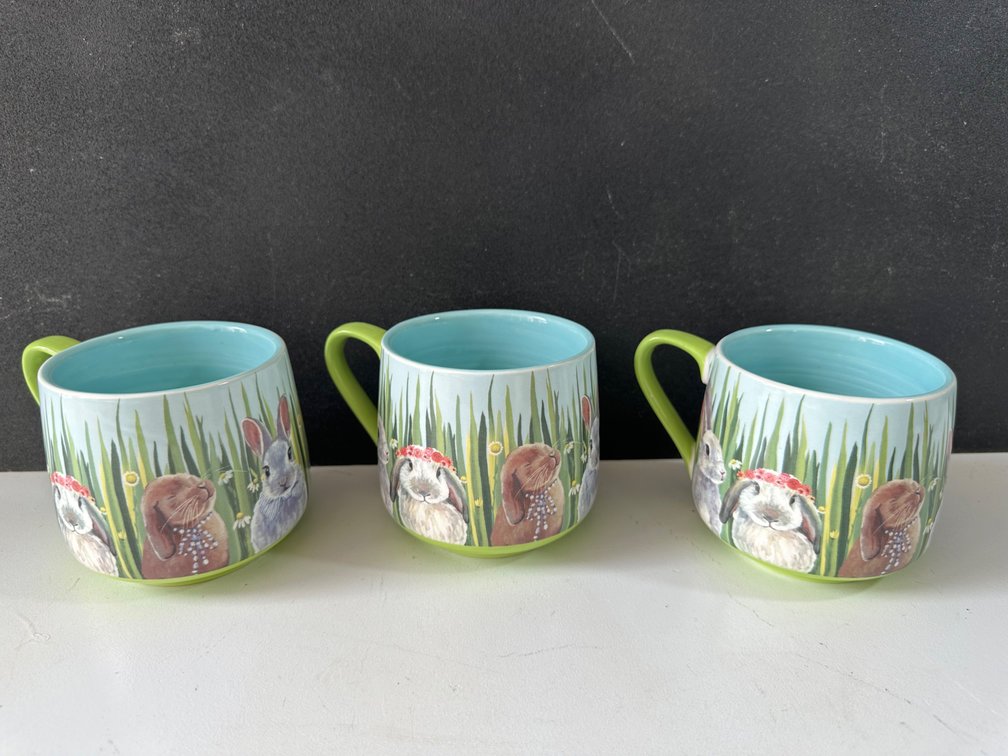 (X's 3) Greenbox Art + Culture Bunny Mugs