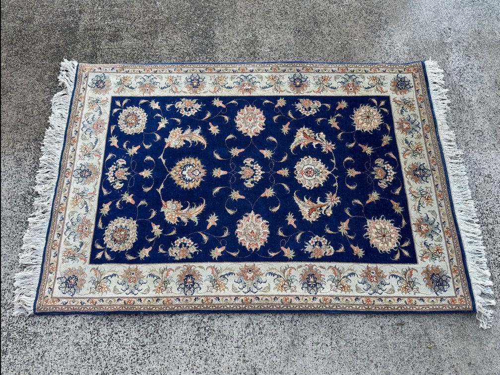 5'5" X 3'4" Raissian Carpet 100% Hand Knotted in Iran Tabriz Cotton/Wool Blend Rug