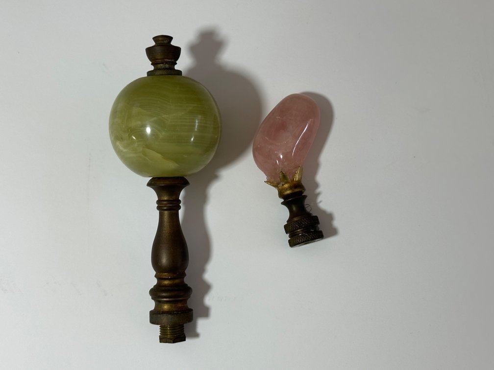 Vintage Stone Lamp Finials 