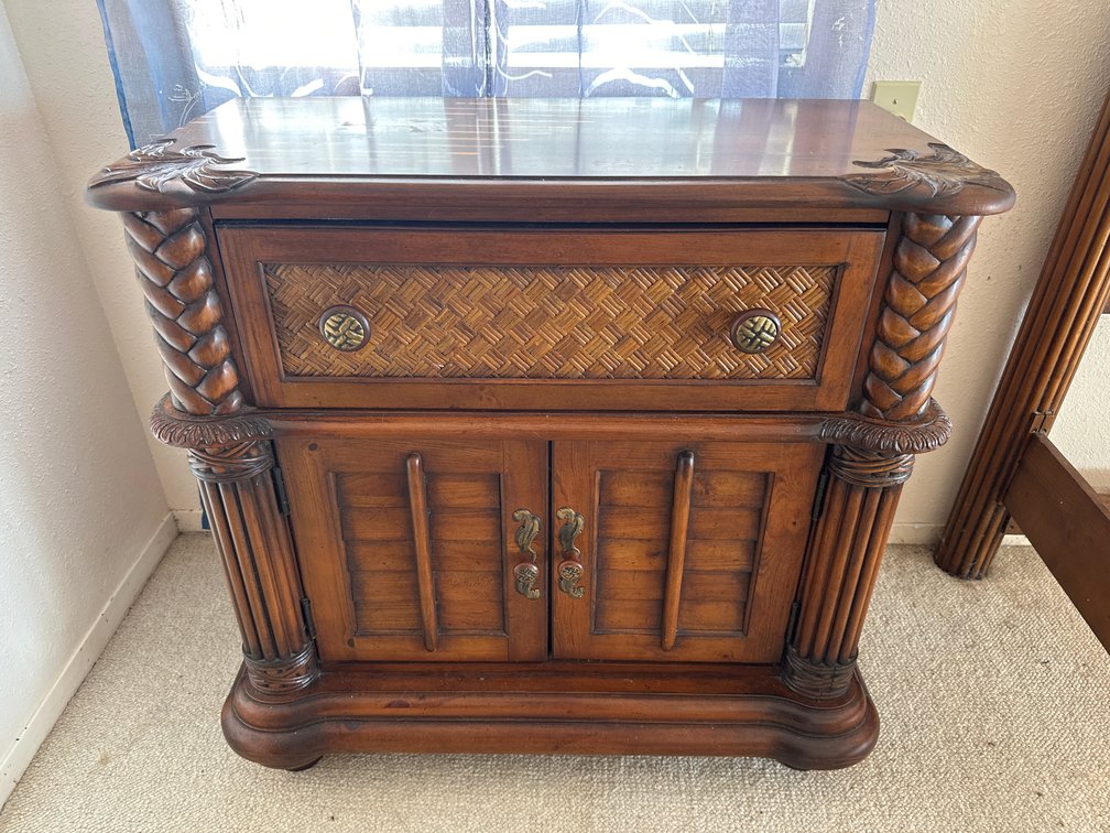 Tommy Bahama Style Wood Nightstand