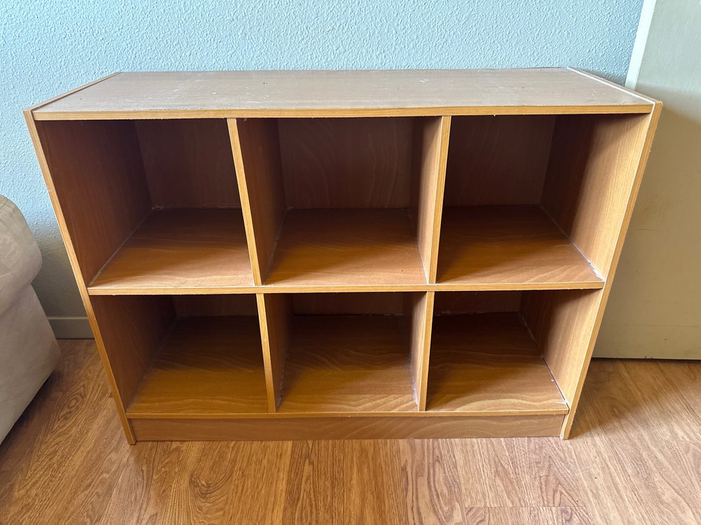 Wood Laminate Six Cubby Storage Shelf