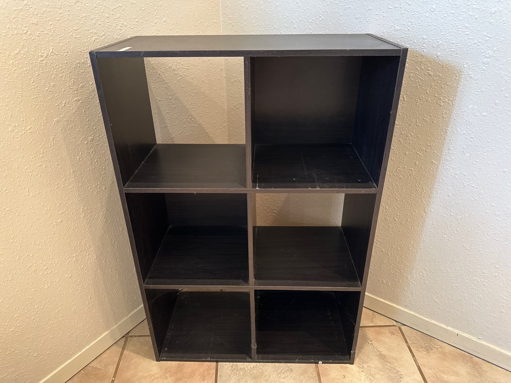 Black Laminate Six Cube Storage Shelf