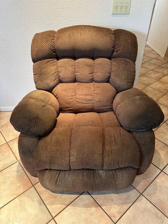 Over Stuffed Brown Recliner Chair