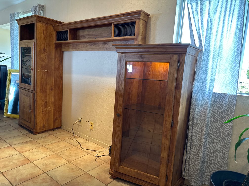 Large Wood Laminate Entertainment Center