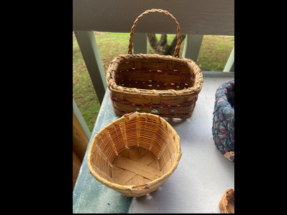 Two baskets by Alaskan artists, signed and dated