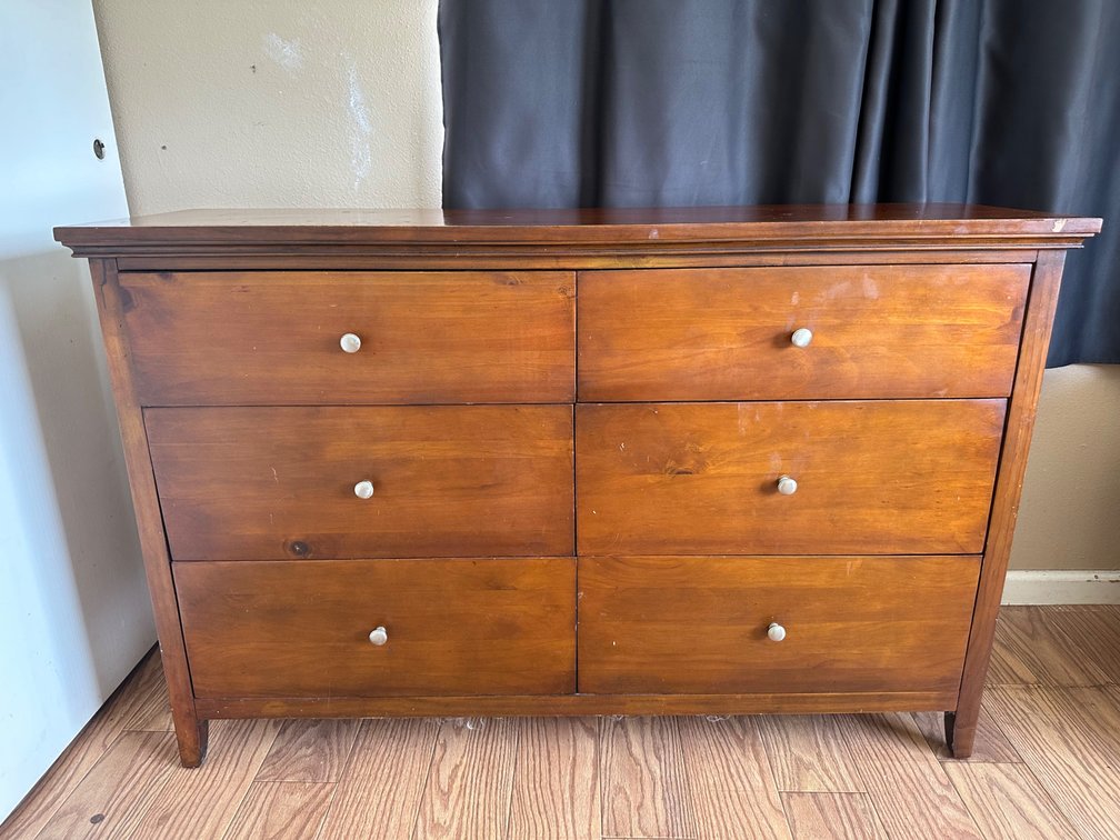 Six Drawer Wood Dresser