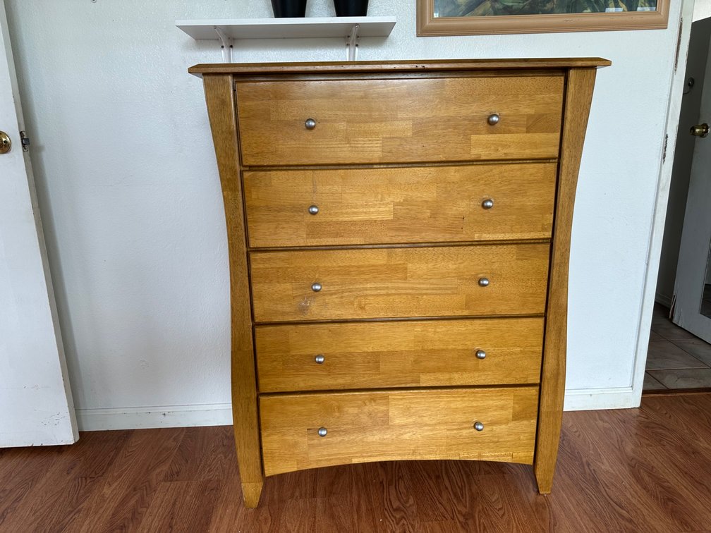 Five Drawer Wood Chest of Drawers