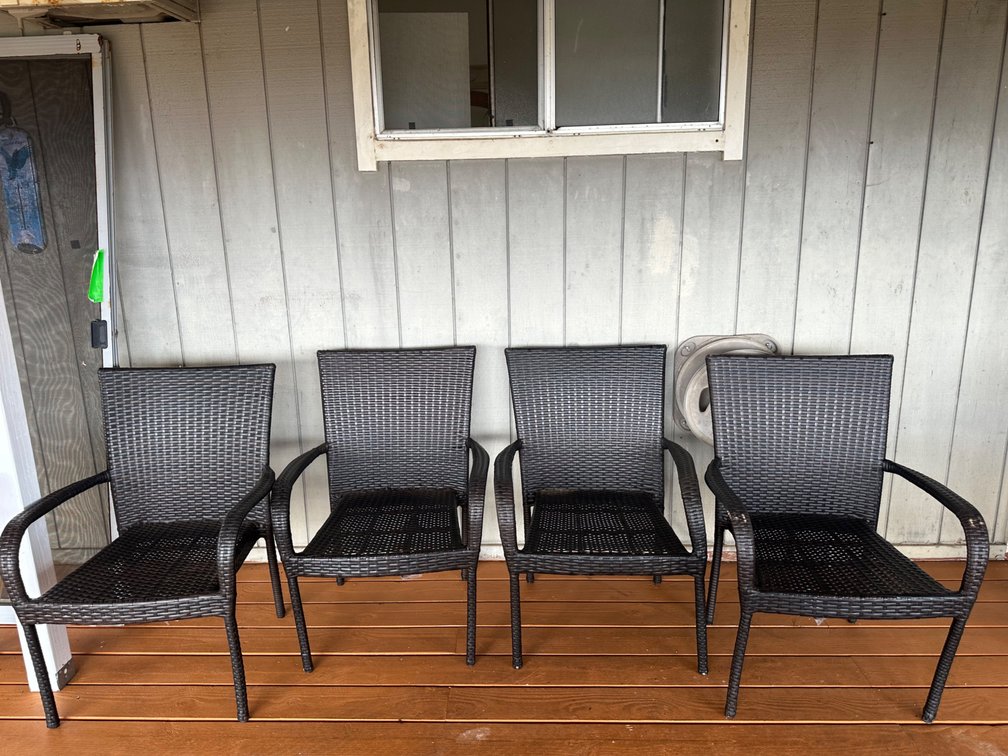 (X's 4) Black Wicker Style Outdoor Chairs