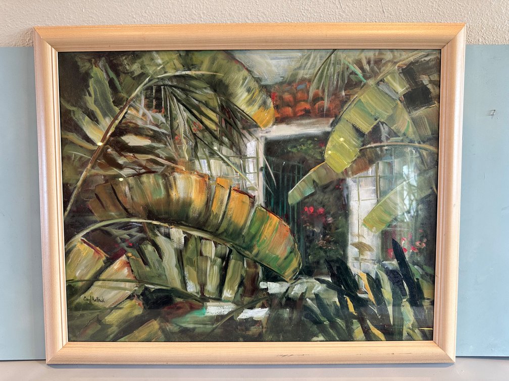 Framed Carol Hallock Signed Tropical Print