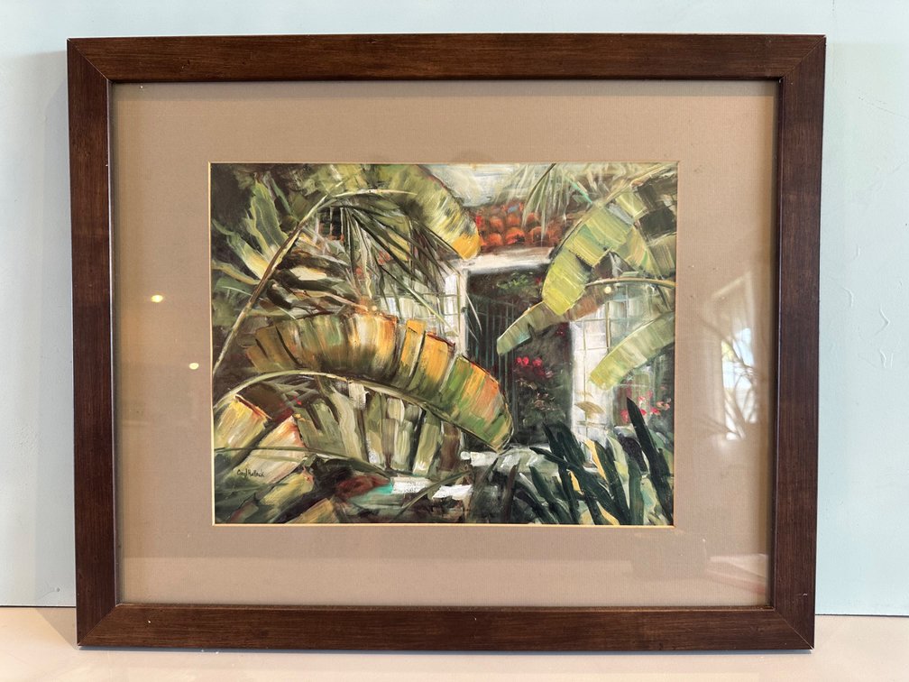Framed Carol Hallock Signed Tropical Print